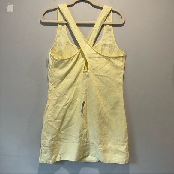 NWT Madewell Cross-Back A-Line Minimalist Mini Dress Linen Pale Pineapple NR350 - Picture 3 of 8